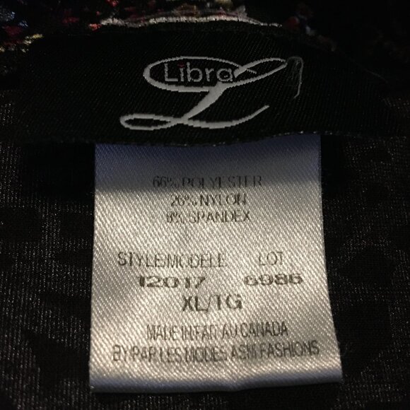 Y2K Vintage Libra Velvet Burn Out Sparkle Top Made in Canada - Picture 10 of 16